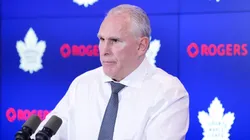 Head coach Craig Berube of the Toronto Maple Leafs speaks to the media.