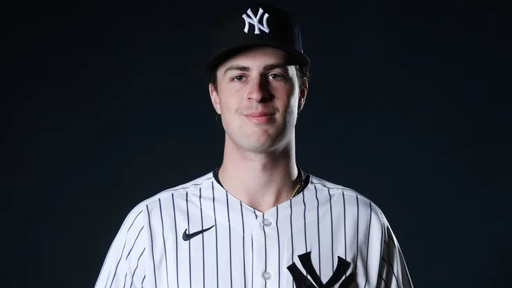 Cam Schlittler #31 of the New York Yankees poses for a photo.