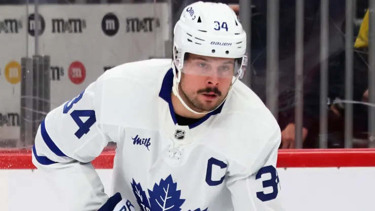 Auston Matthews #34 of the Toronto Maple Leafs skates.