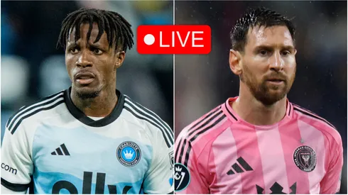 Lionel Messi of Inter Miami and Wilfried Zaha of Charlotte FC.