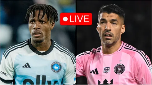 Wilfried Zaha of Charlotte FC and Luis Suarez of Inter Miami.