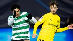 Joao Simoes of Sporting Clube de Portugal and Haakon Evjen of Bodo/Glimt