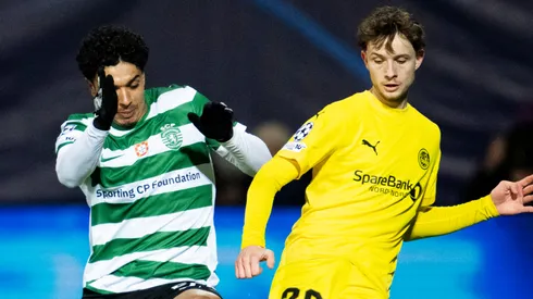 Joao Simoes of Sporting Clube de Portugal and Haakon Evjen of Bodo/Glimt