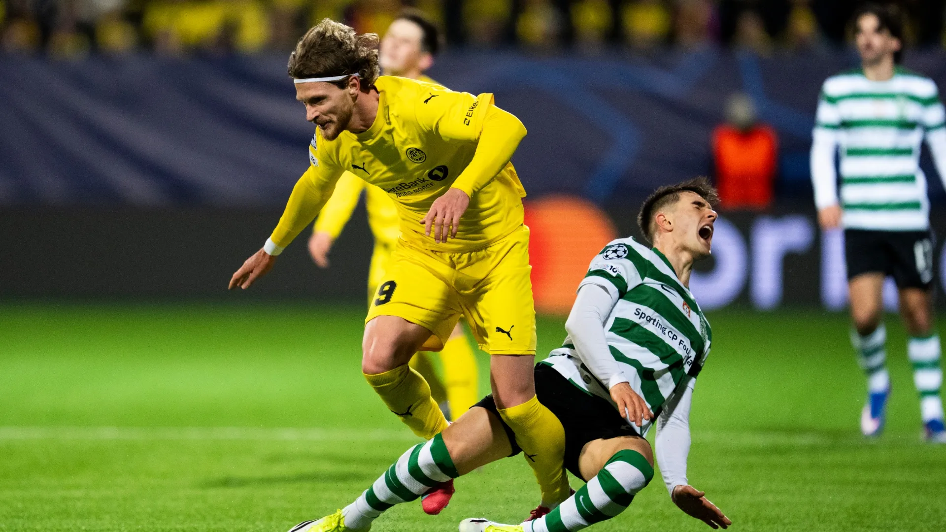 Kasper Hogh of Bodo/Glimt and Iván Fresneda of Sporting Clube de Portugal – Martin Ole Wold/Getty Images