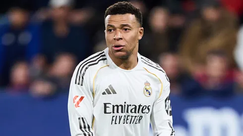 Kylian Mbappe of Real Madrid reacts during a LaLiga EA Sports match in 2026.