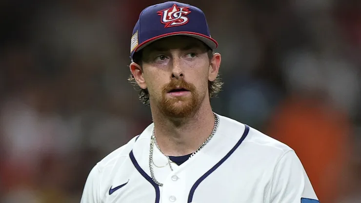 Nolan McLean #26 of Team United States reacts after pitching against Team Italy.