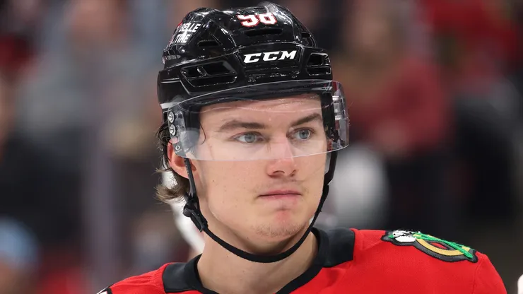 Connor Bedard at the United Center in Chicago, Illinois.