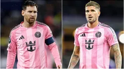 Lionel Messi and Rodrigo De Paul of Inter Miami.