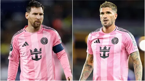 Lionel Messi and Rodrigo De Paul of Inter Miami.