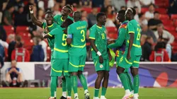 Cheikh Sabaly of Senegal celebrates.