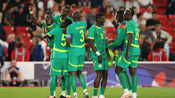 Cheikh Sabaly of Senegal celebrates.