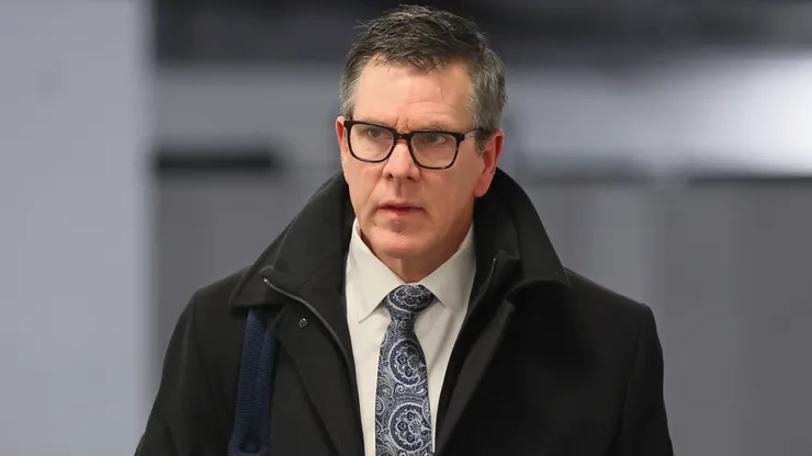 Head coach Mike Sullivan of the New York Rangers arrives for the game.