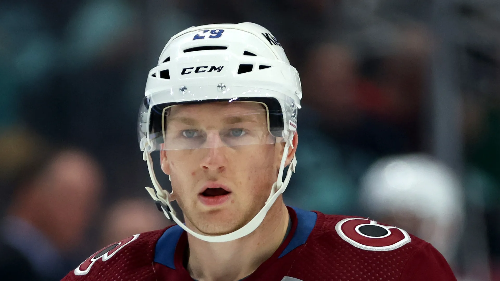 Nathan MacKinnon during a game