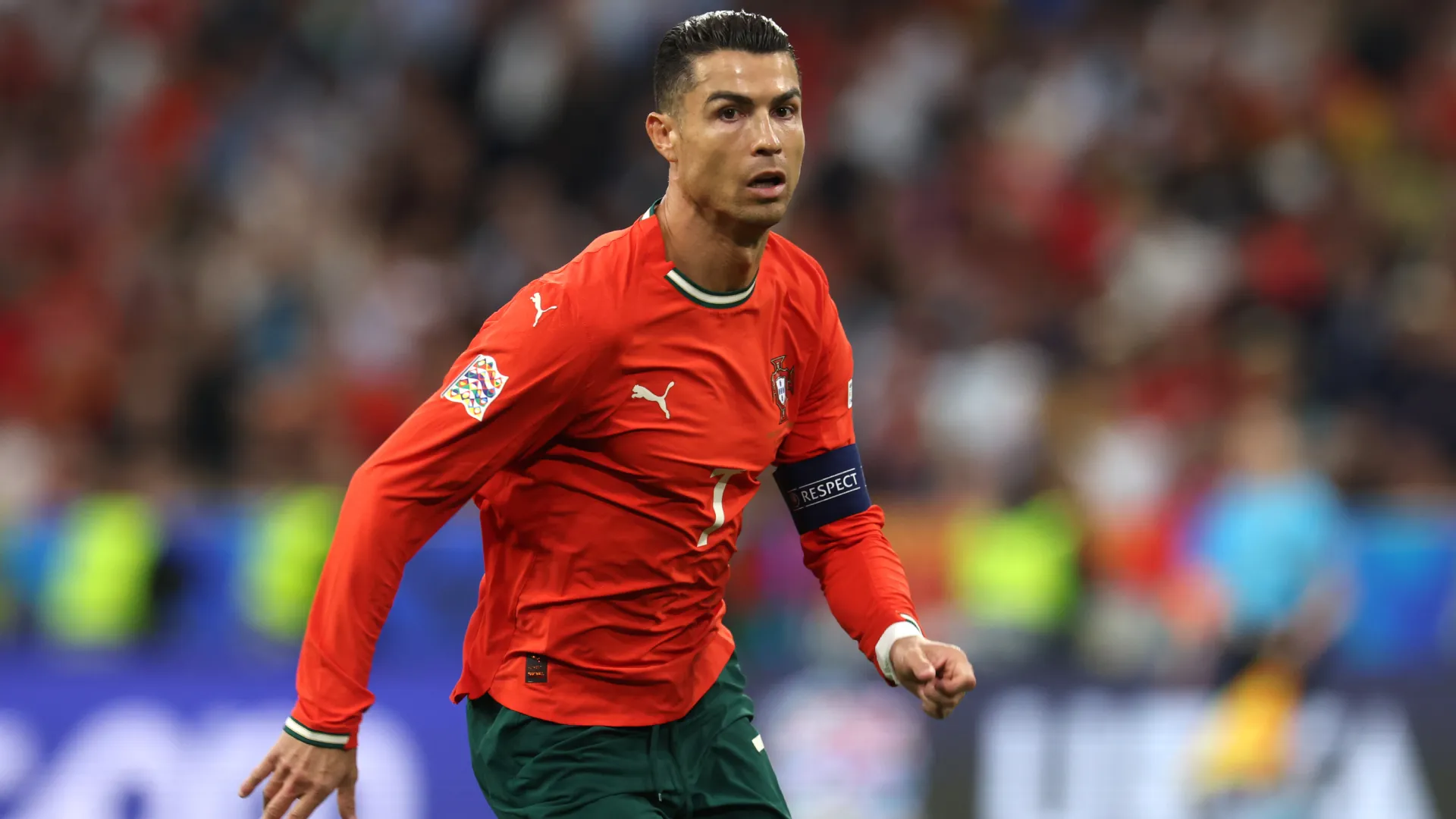 Cristiano Ronaldo during a game with Portugal. (Getty Images)