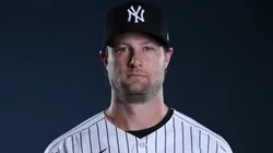 Gerrit Cole #45 of the Yankees poses for a photo during Spring Training.