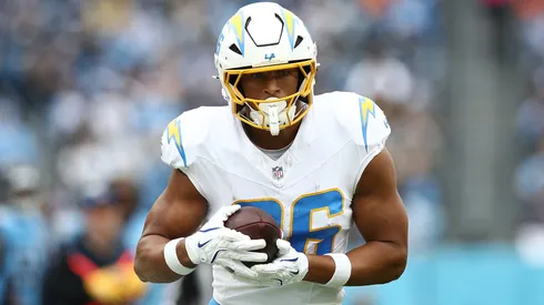 Oronde Gadsden II #86 of the Los Angeles Chargers