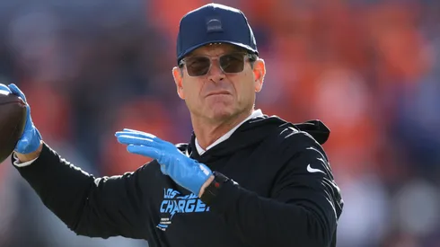 Head coach Jim Harbaugh of the Los Angeles Chargers