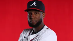 Jurickson Profar #17 of the Atlanta Braves poses for a photo.