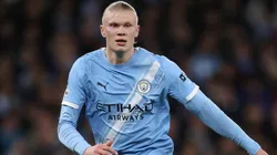 Erling Haland of Manchester City in action during the UEFA Champions League 2025/26 Round of 16 Second Leg match.