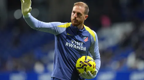 Jan Oblak of Atletico de Madrid warms up prior to a LaLiga EA Sports match in 2026.