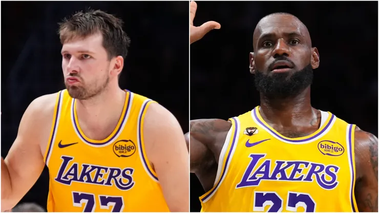 Luka Doncic and LeBron James of Los Angeles Lakers.