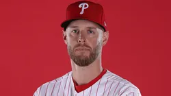 Zack Wheeler #45 of the Phillies poses for a portrait during photo day.