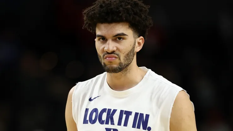 Cameron Boozer #12 of the Duke Blue Devils.