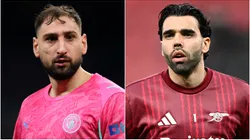 Both Gianluigi Donnarumma (left) and David Raya are on the bench today.