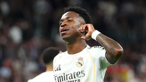 Vinicius Junior at Estadio Santiago Bernabeu in Madrid, Spain.