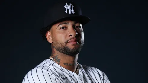 Luis Gil #81 of the New York Yankees poses for a photo.