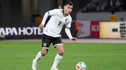 Moises Villarroel of Bolivia in action during a international friendly match in 2025.