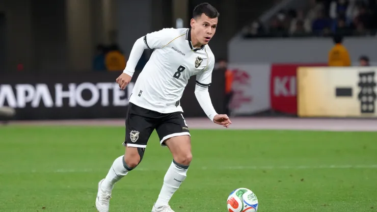 Moises Villarroel of Bolivia in action during a international friendly match in 2025.