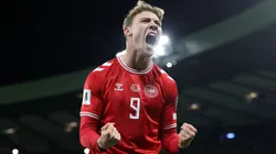 Rasmus Hojlund of Denmark during the FIFA World Cup 2026 qualifier match in 2025.