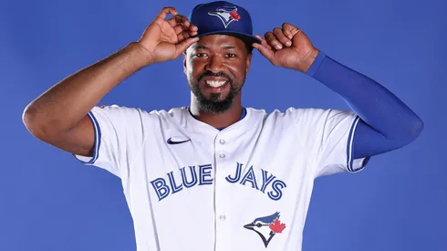 Eloy Jimenez #74 of the of the Toronto Blue Jays poses for a portrait.
