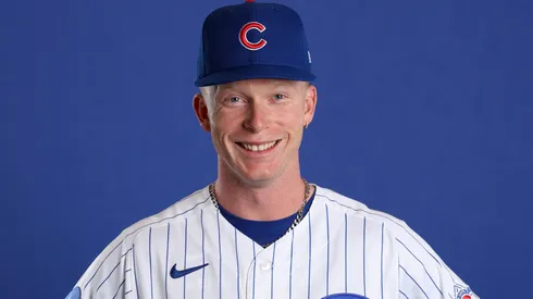 Pete Crow-Armstrong #4 of the Chicago Cubs poses for a portrait.