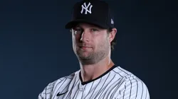 Gerrit Cole #45 of the Yankees poses for a photo during Spring Training.