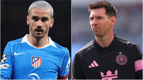 Antoine Griezmann of Atletico Madrid and Lionel Messi of Inter Miami.