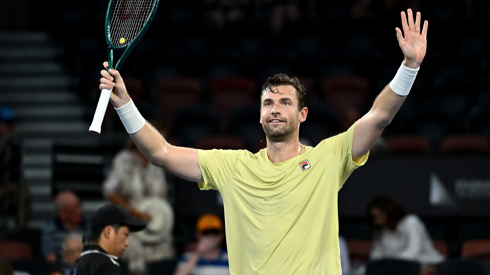 Quentin Halys during day two of the 2026 Brisbane International (Source: Albert Perez/Getty Images)