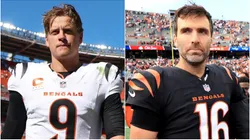 Joe Burrow (left) and Joe Flacco (right) will stay together in Cincinnati