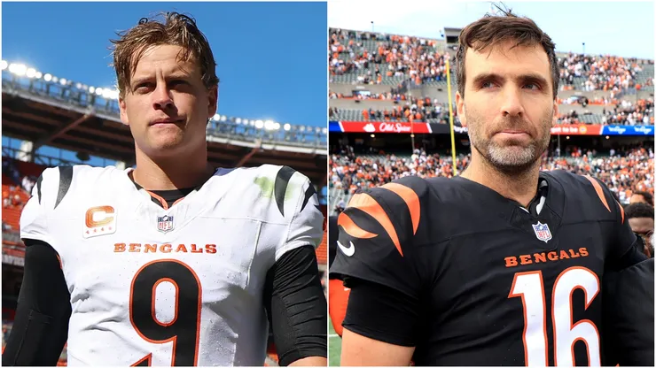 Joe Burrow (left) and Joe Flacco (right) will stay together in Cincinnati