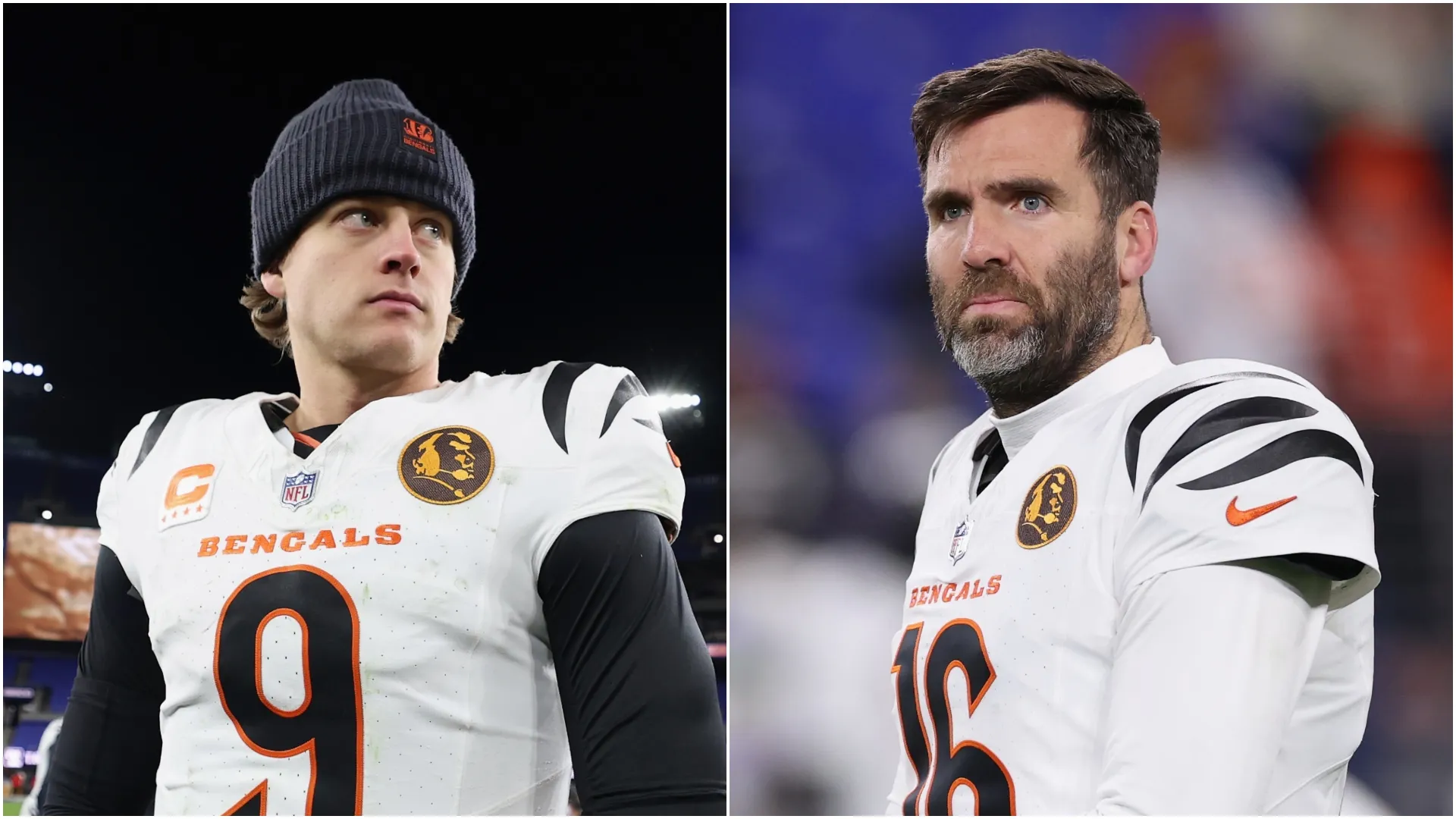 Joe Flacco and Joe Burrow with the Bengals
