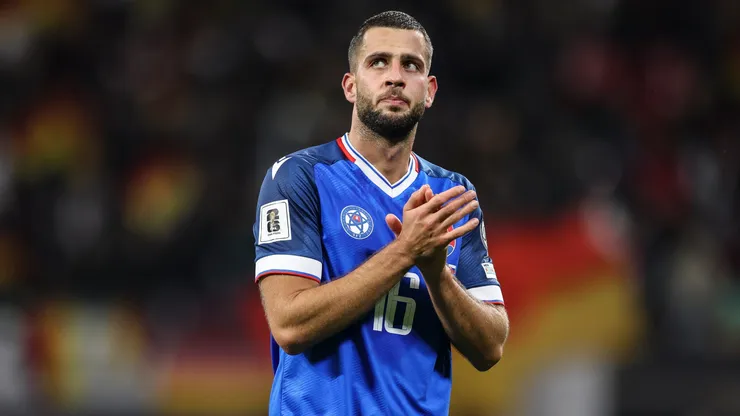 David Hancko of Slovakia reacts following the FIFA World Cup 2026 qualifier match.