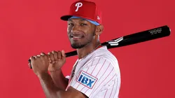 Johan Rojas #23 of the Philadelphia Phillies poses for a portrait.