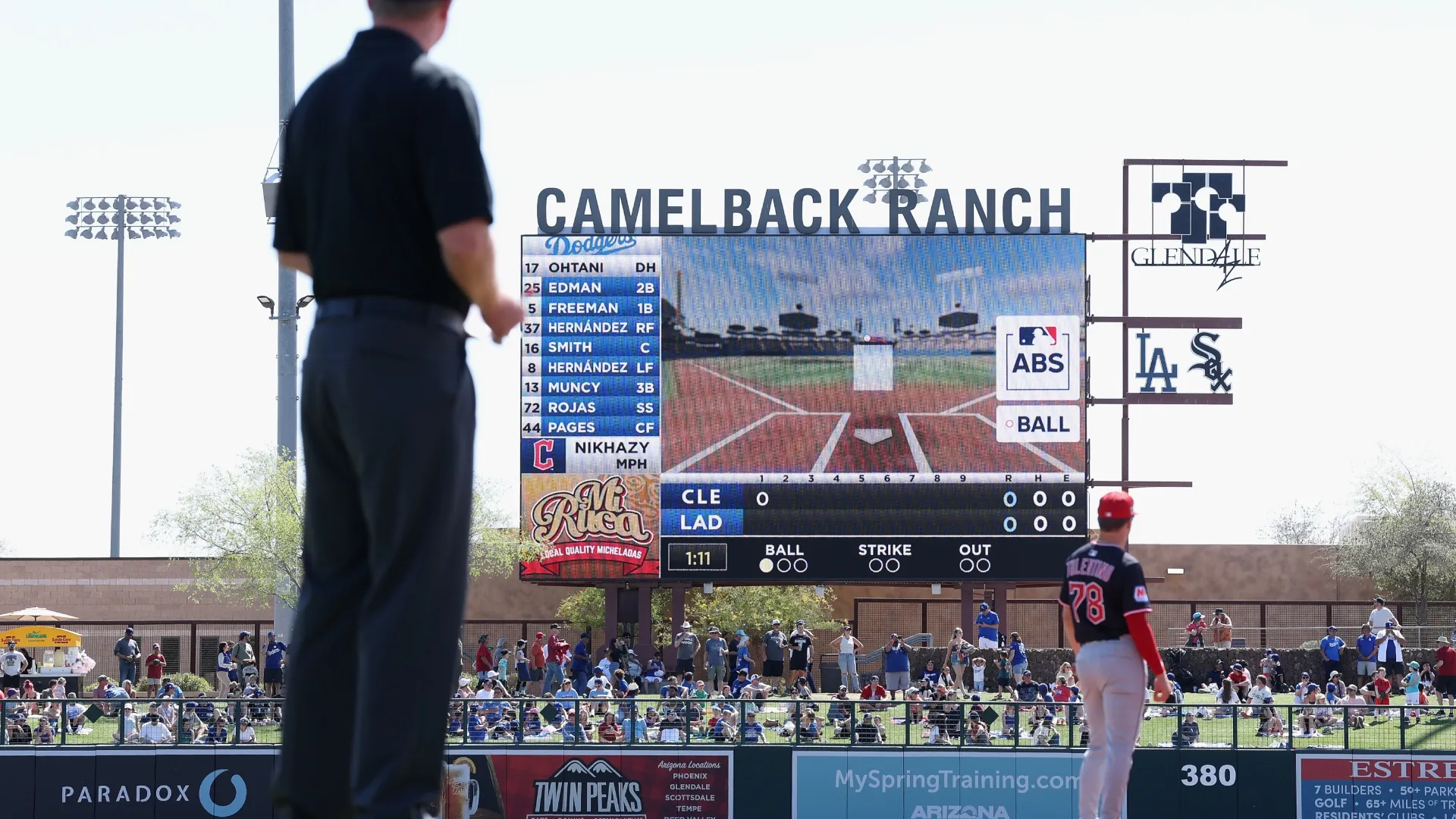 The video board displays the ABS system during a challenge in 2025 (Source: Christian Petersen/Getty Images)