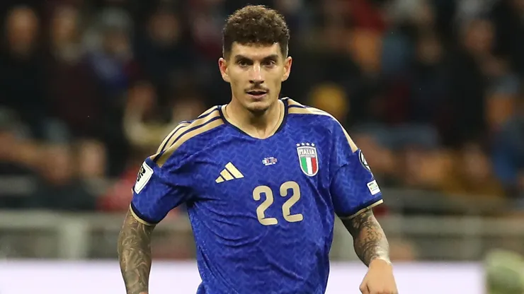 Giovanni Di Lorenzo of Italy in action during the FIFA World Cup 2026 qualifier match in 2025.