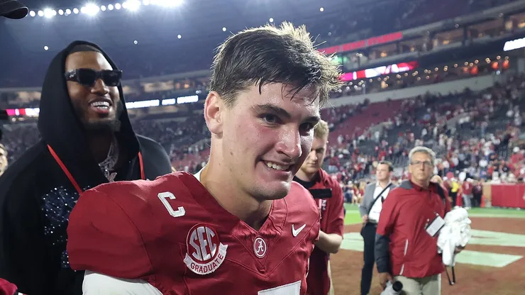 Ty Simpson at Bryant-Denny Stadium in Tuscaloosa, Alabama