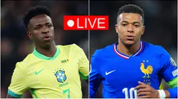 Vinicius Jr of Brazil (left) and Kylian Mbappe of France (right)