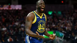 Draymond Green #23 of the Golden State Warriors complains about a call.