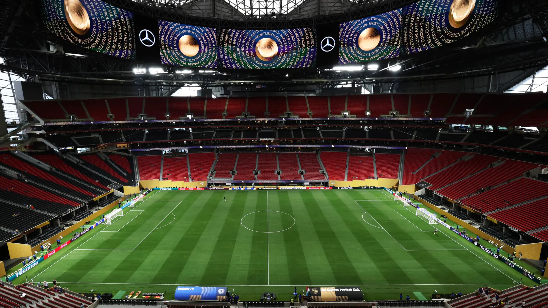 A general view inside of the Mercedes-Benz Stadium. (Getty Images)