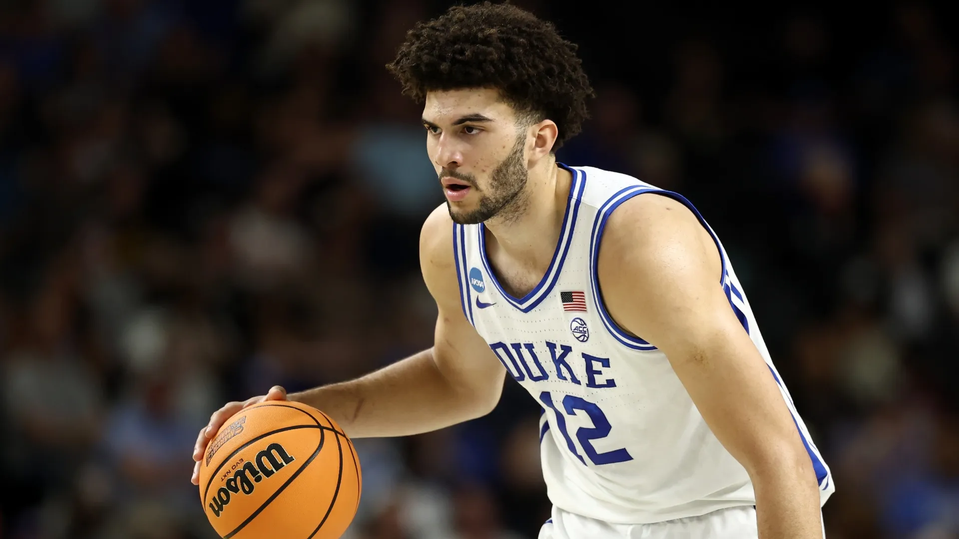 Cameron Boozer #12 of the Duke Blue Devils at the 2026 March Madness (Source: Jared C. Tilton/Getty Images)